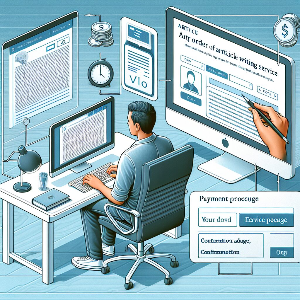 What is the process for placing an order with an article writing service?